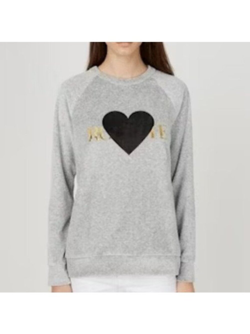 Rodarte "Rohearte" Velour Heart Sweatshirt